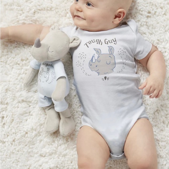 Demdaco Tough Guy Rino Buddy Plush Baby Toy I LOVE YOU 10” - Picture 1 of 6